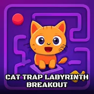 Cat Trap Labyrinth Breakout - Neon Maze game